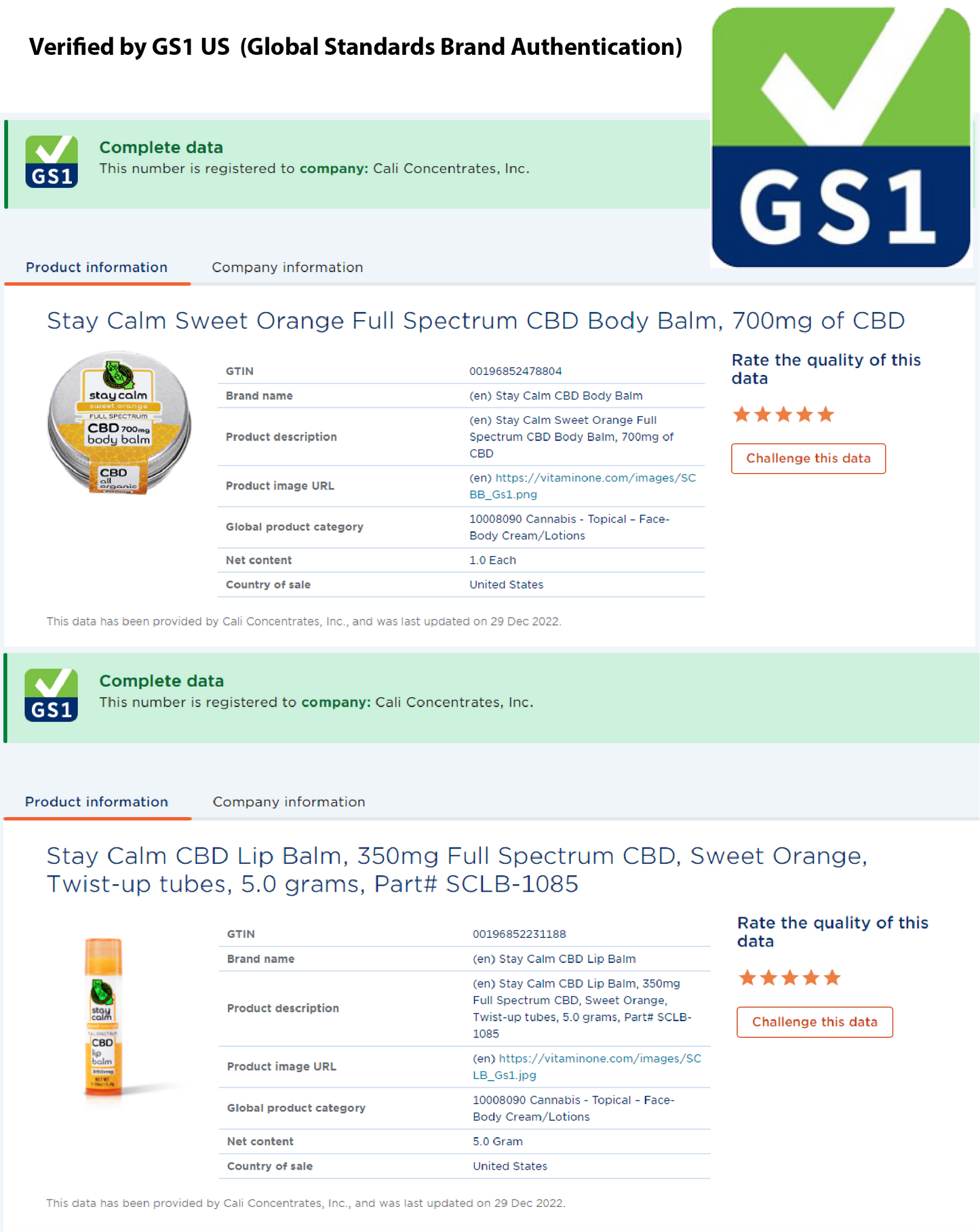 GS1 Verified Products
