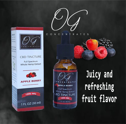 Organic Full Spectrum CBD Apple Berry Tincture, 1000mg