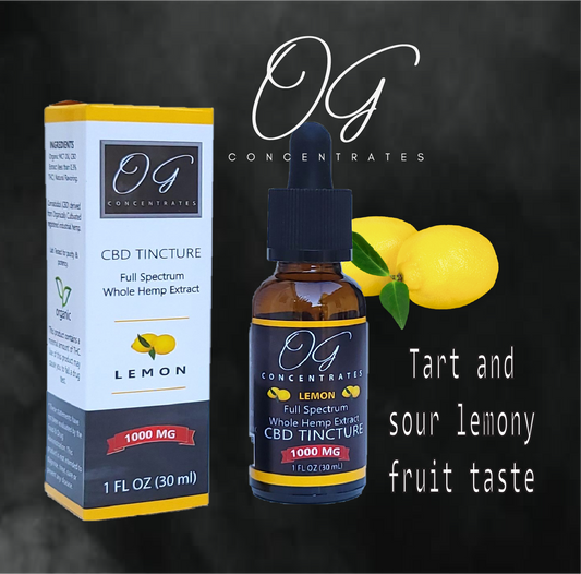 Organic Full Spectrum CBD Lemon Tincture, 1000mg