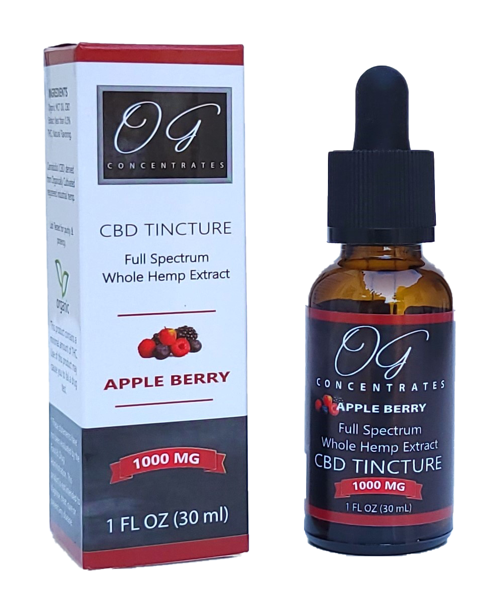 Organic Full Spectrum CBD Oil 1000 mg Apple Berry Flavor