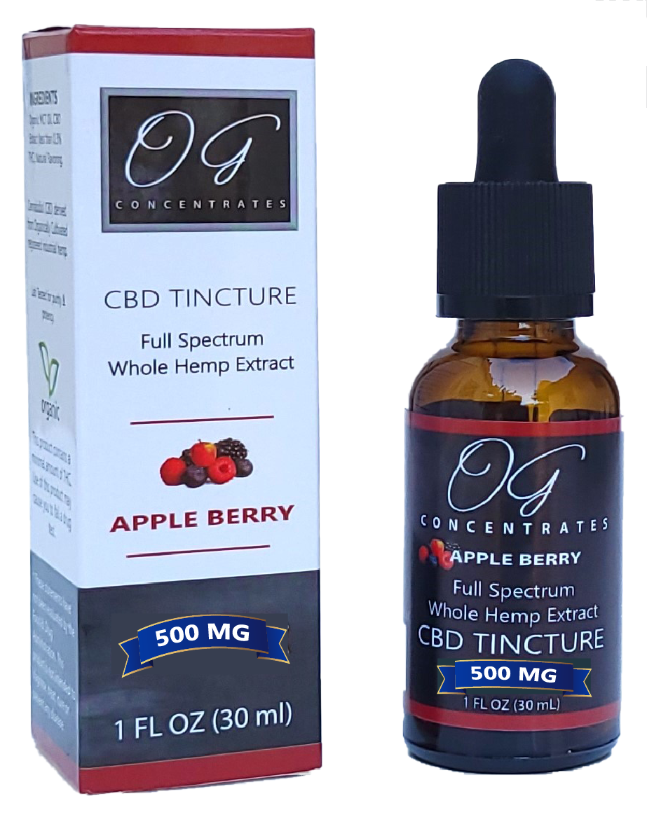 Organic Full Spectrum CBD Oil 500 mg Apple Berry