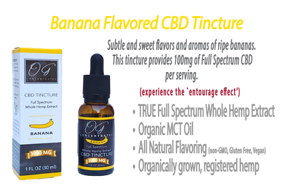 Organic Full Spectrum CBD Oil 3000 mg Banana Flavor