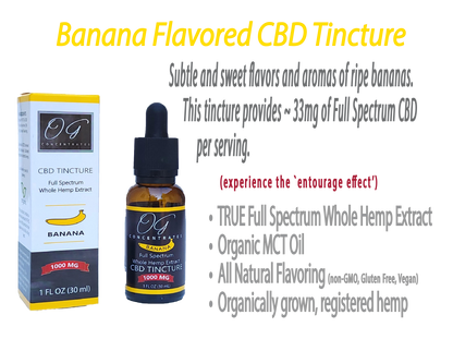 Organic Full Spectrum CBD Oil 1000 mg Banana Flavor
