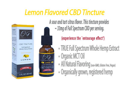 Organic Full Spectrum CBD Oil 1000 mg Lemon Flavor