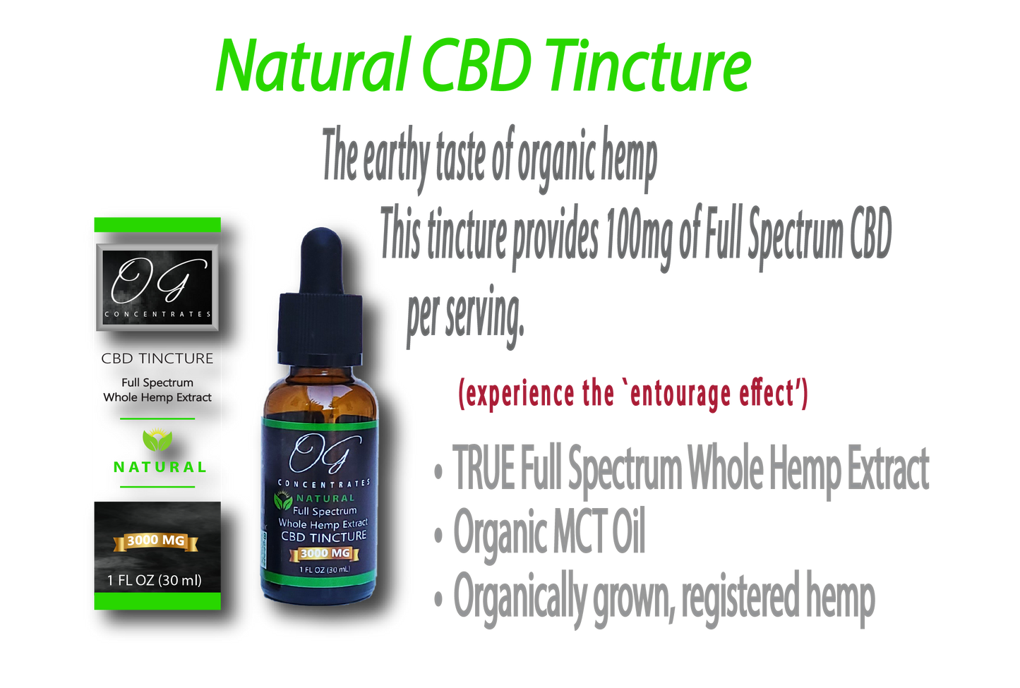 Organic Full Spectrum CBD Oil 3000mg Natural