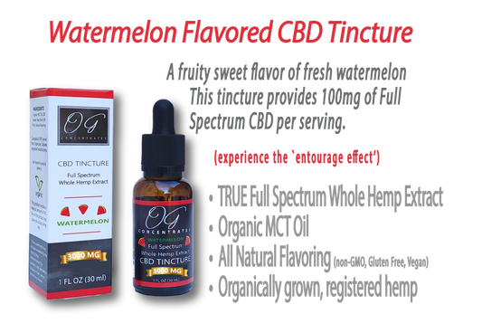 Organic Full Spectrum CBD Oil 3000mg Watermelon Flavor
